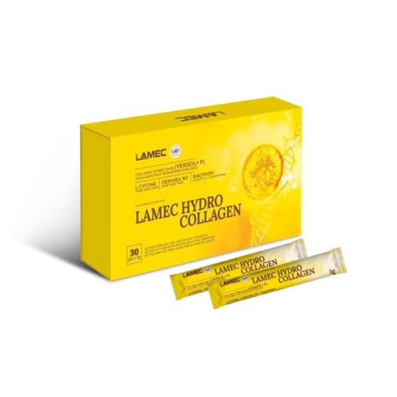 Lamec Hydro Collagen – Cốm collagen thuỷ phân, hộp 30 gói x 3g