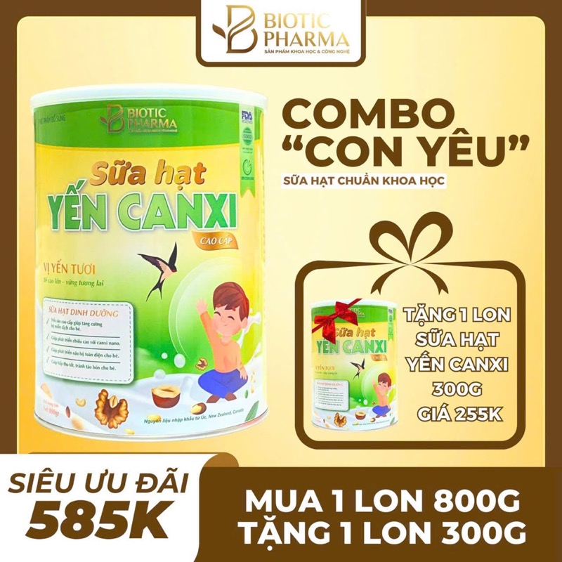 Sữa Hạt Yến Canxi Cao Cấp Biotic – Sữa hạt dinh dưỡng cho bé